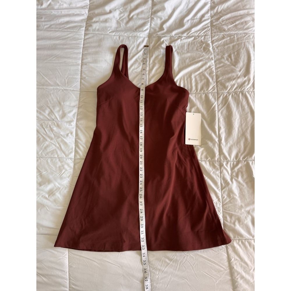 New Lululemon Align Strap Dress Size 10 Rockwood Red Built In Bra & Shorts - Picture 3 of 11